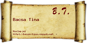 Bacsa Tina névjegykártya